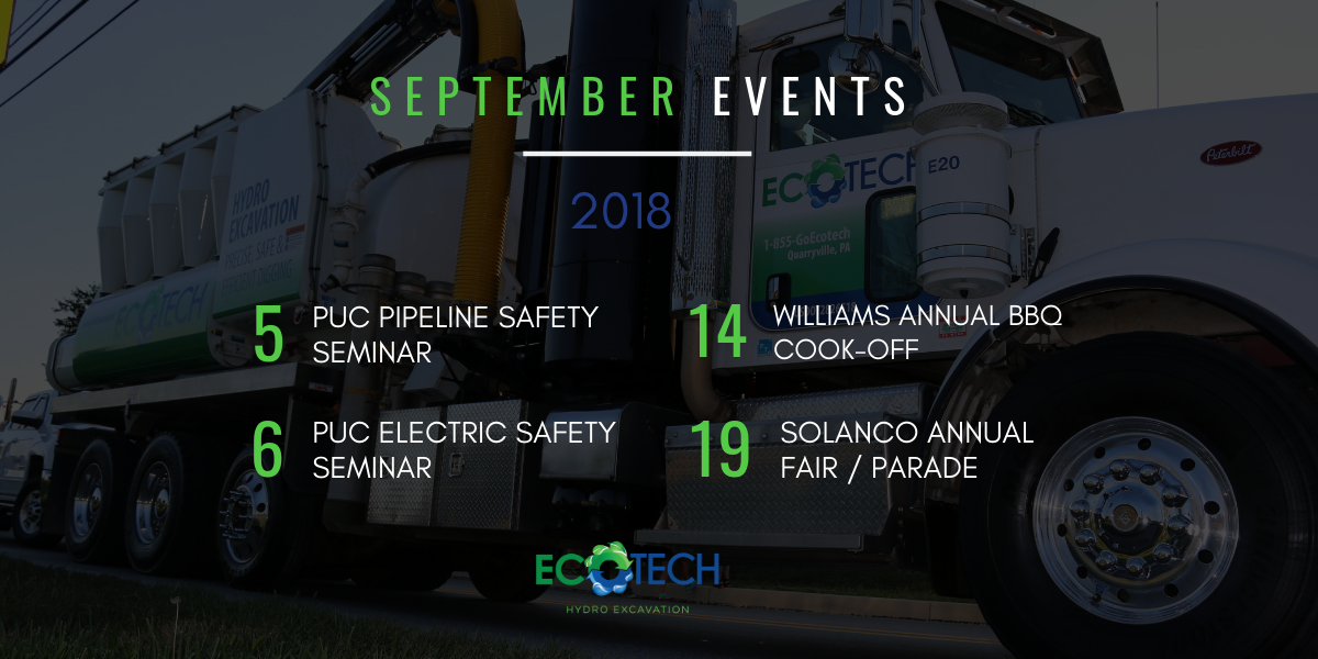 EcoTech Event Schedule – September 2018
